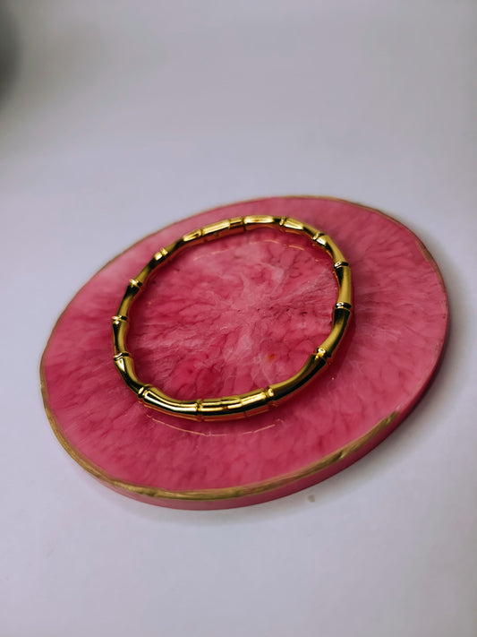 Bamboo design bangle bracelet (Anti tarnish stainless steel, it in K gold plated)