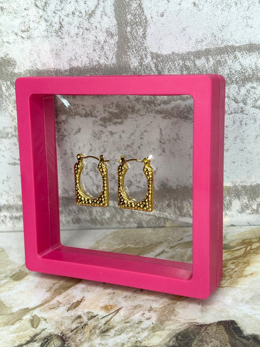 Rectangle earring (Anti tarnish Stainless steel 18k gold plated)