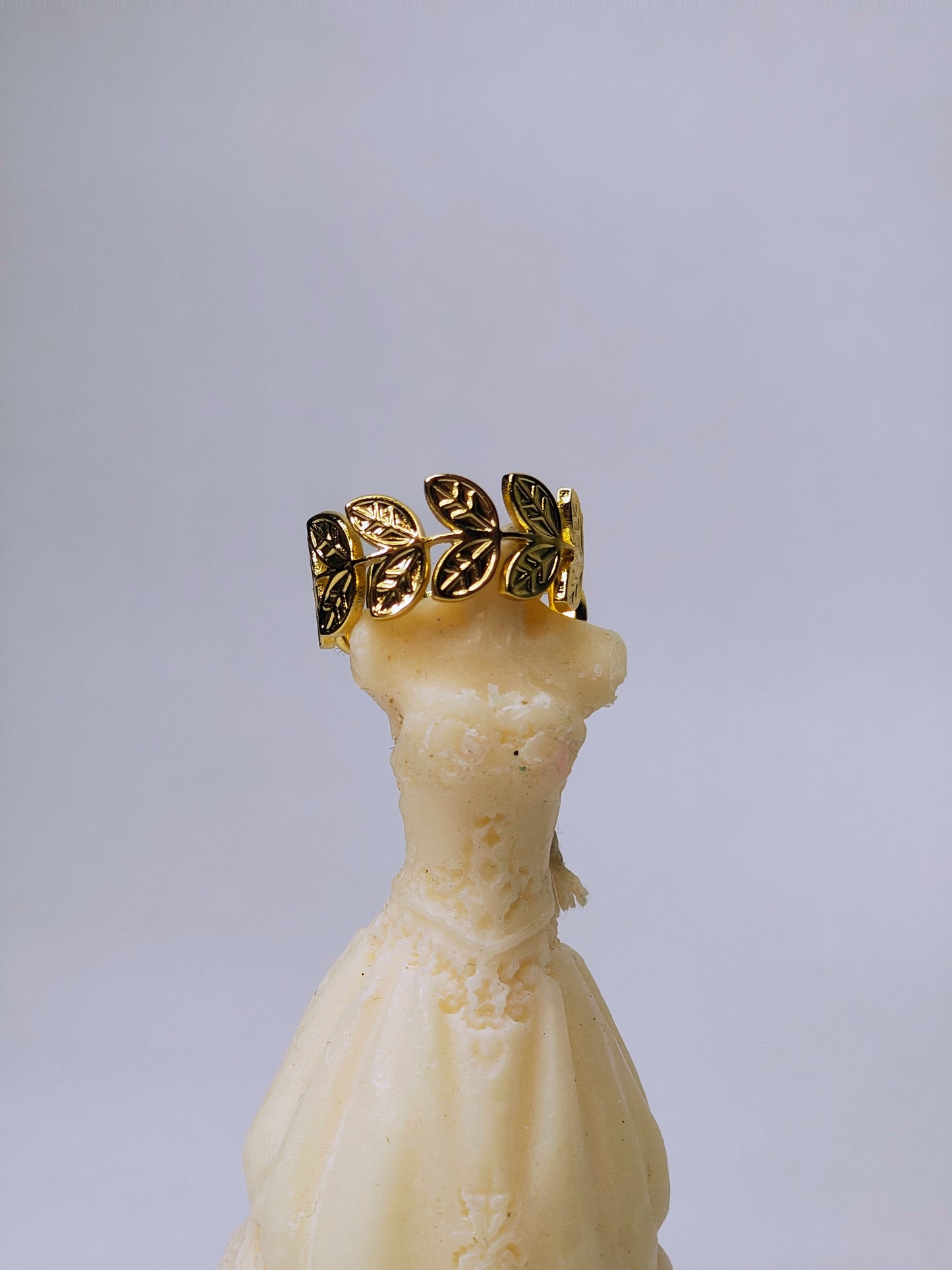 Leaf Theme Adjustable Ring (Anti-Tarnish, Stainless Steel 18K Gold Plated)