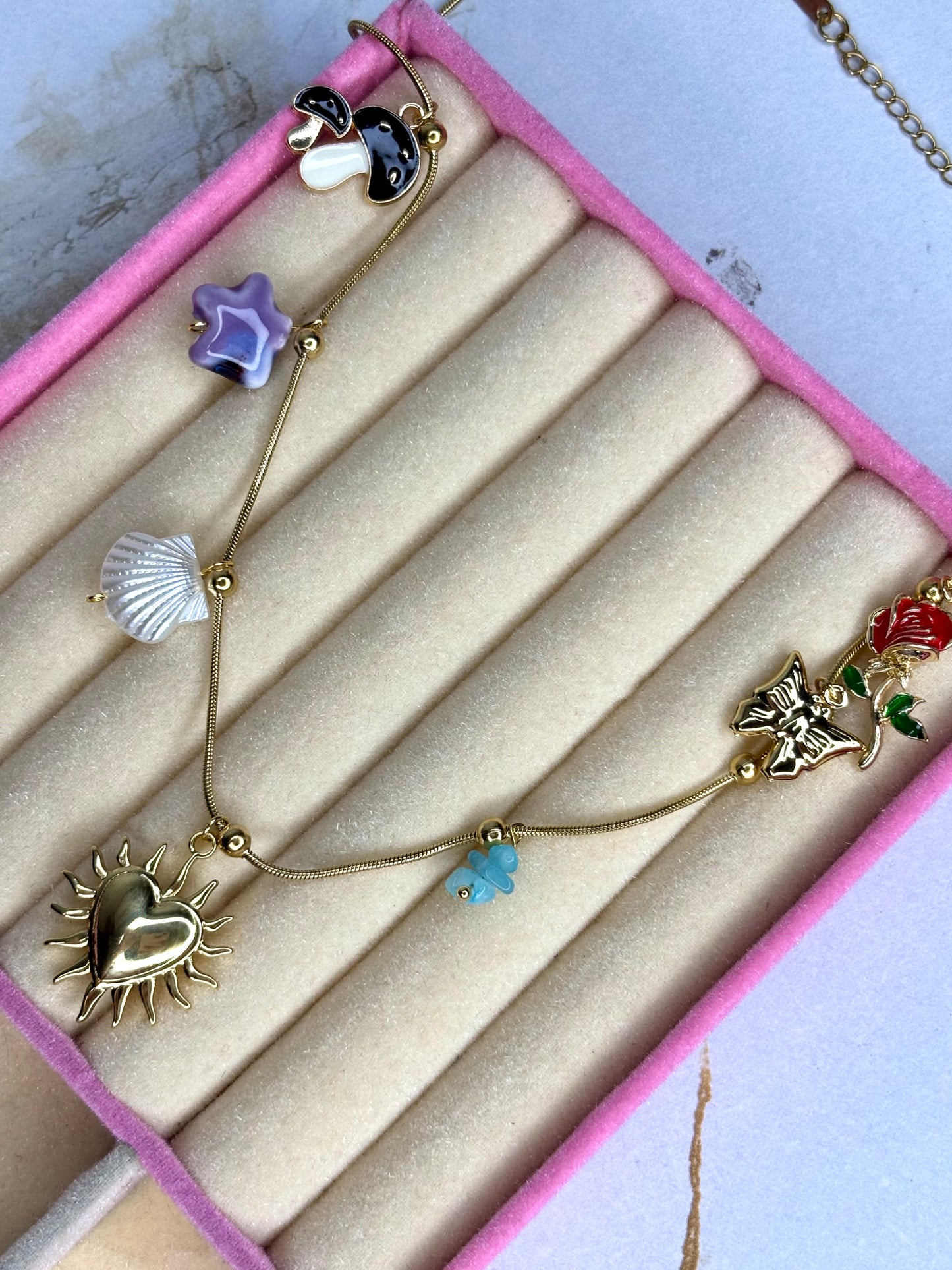 Heart Shell Charms necklace Anti-Tarnish Stainless Steel | 18K Gold Plated