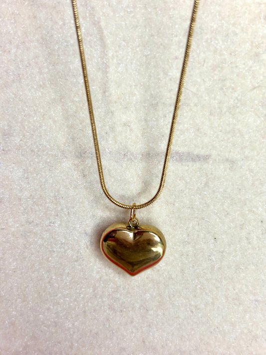 Puffy Heart Necklace (Anti tarnish stainless steel 18k gold plated)