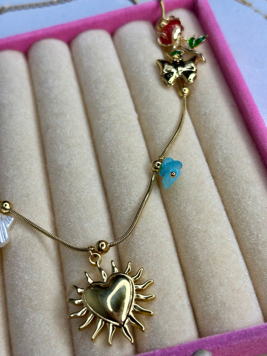 Heart Shell Charms necklace Anti-Tarnish Stainless Steel | 18K Gold Plated