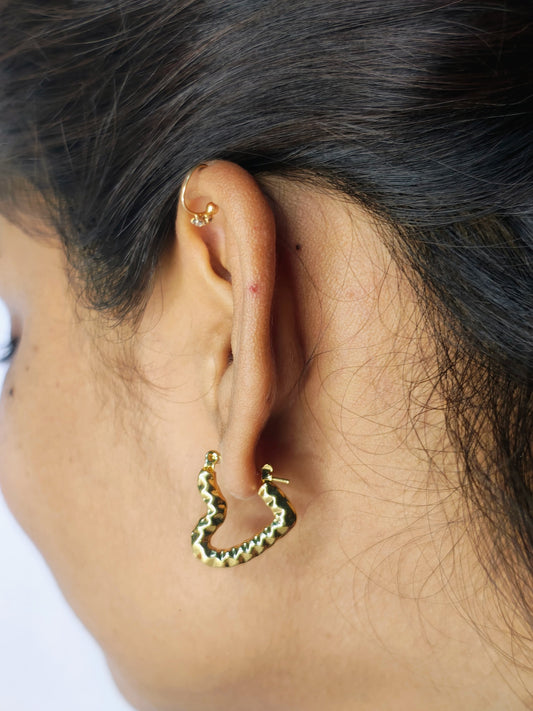 Heart Earring (Anti Tarnish stainless steel, 18k gold plated