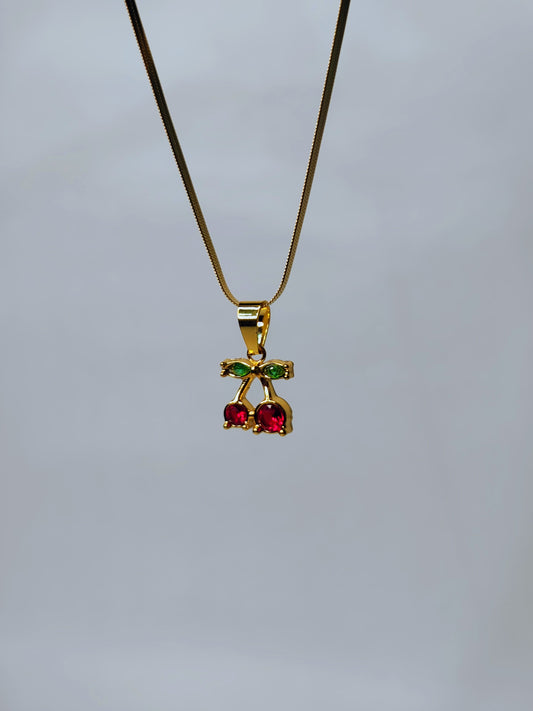 Cherry on Top Necklace – (Anti-Tarnish, stainless steel)