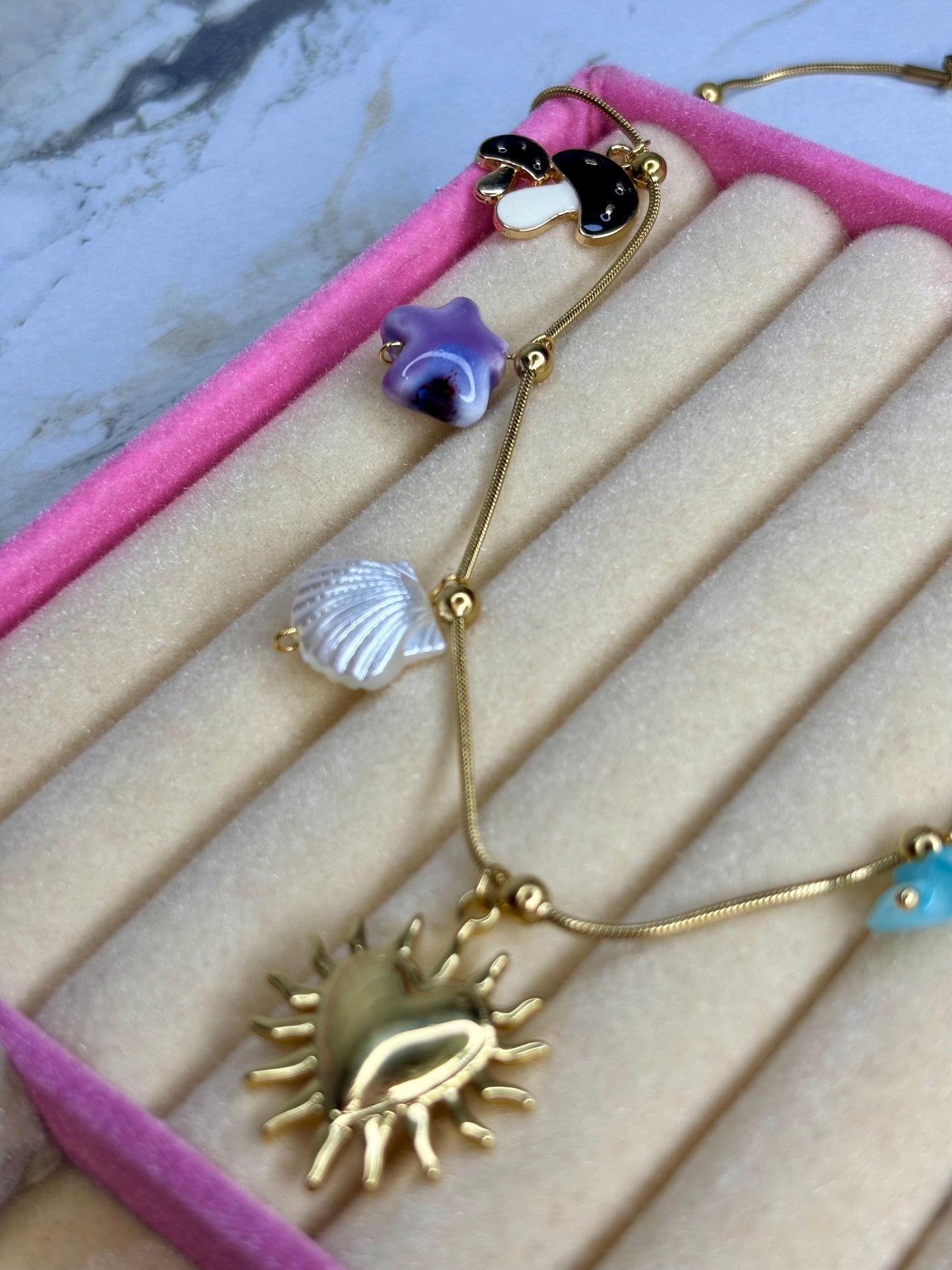 Heart Shell Charms necklace Anti-Tarnish Stainless Steel | 18K Gold Plated