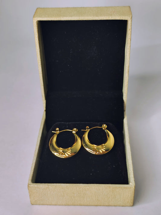 Textured earring (Anti tarnish stainless steel, 18 K gold plated)