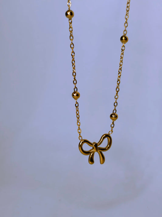 Infinity bow necklace (Anti tarnish stainless steel 18k gold plated)