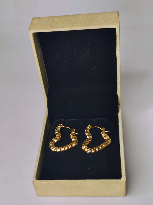 Heart Earring (Anti Tarnish stainless steel, 18k gold plated