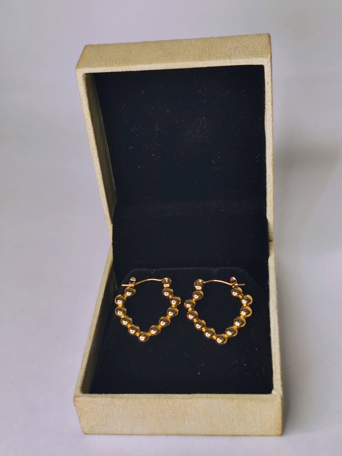 Bubble heart earring (Anti tarnish stainless steel, 18 K gold plate)