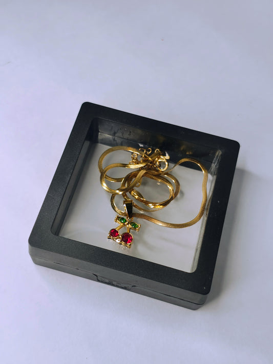 Cherry on Top Necklace – (Anti-Tarnish, stainless steel)