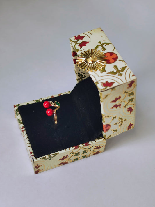 Cherry on Top Ring (Anti-Tarnish, Stainless Steel 18k Gold Plated)