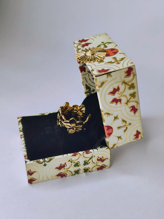 Flower Adjustable Ring (Anti-Tarnish,Stainless Steel)