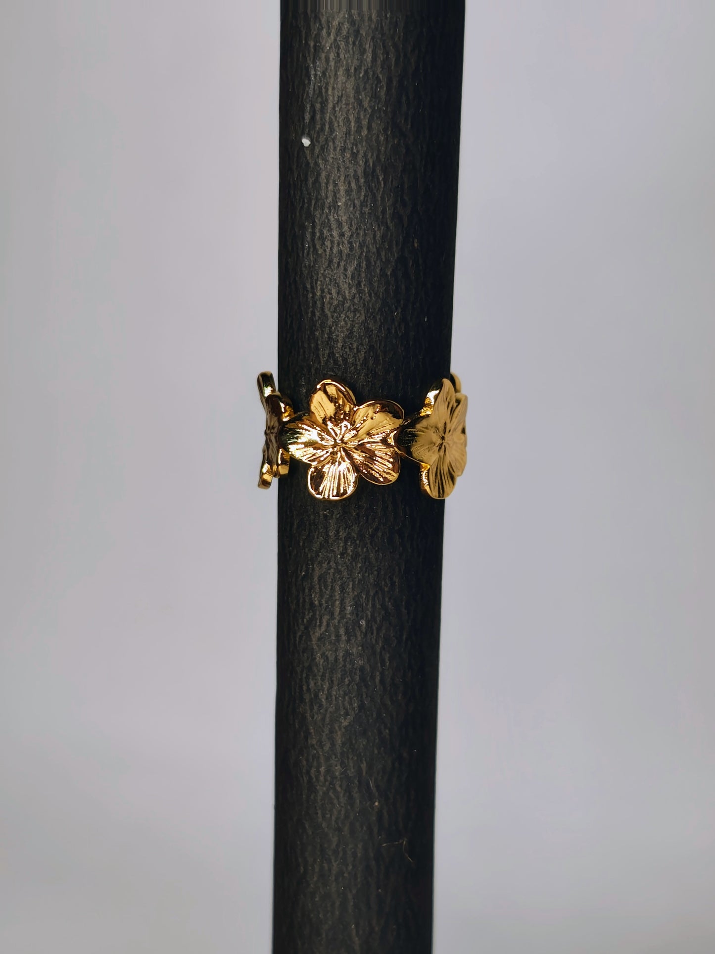 Flower Adjustable Ring (Anti-Tarnish,Stainless Steel)