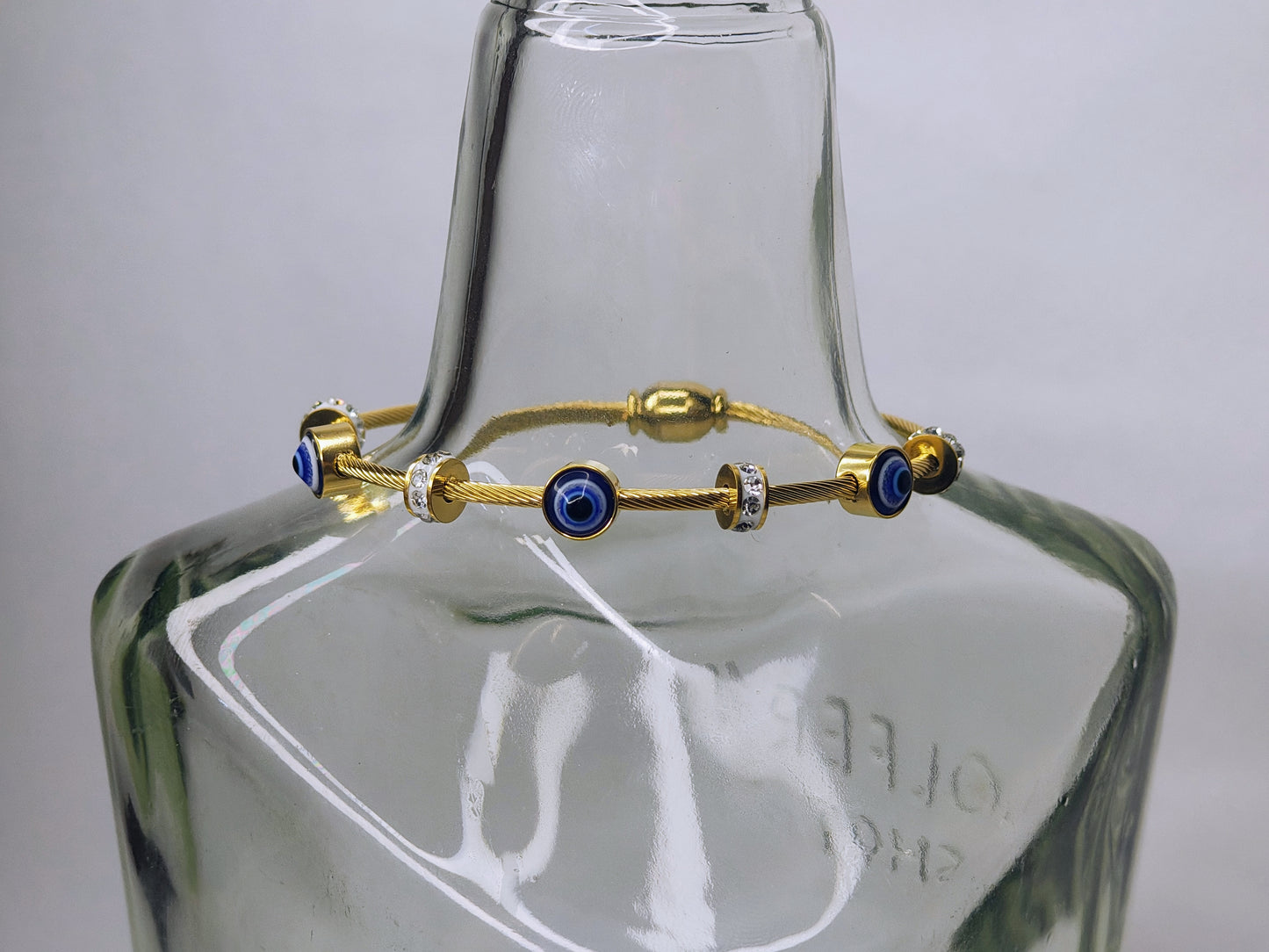 Evil Eye Bracelet (Anti-Tarnish,Stainless Steel 18k gold plated