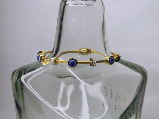 Evil Eye Bracelet (Anti-Tarnish,Stainless Steel 18k gold plated
