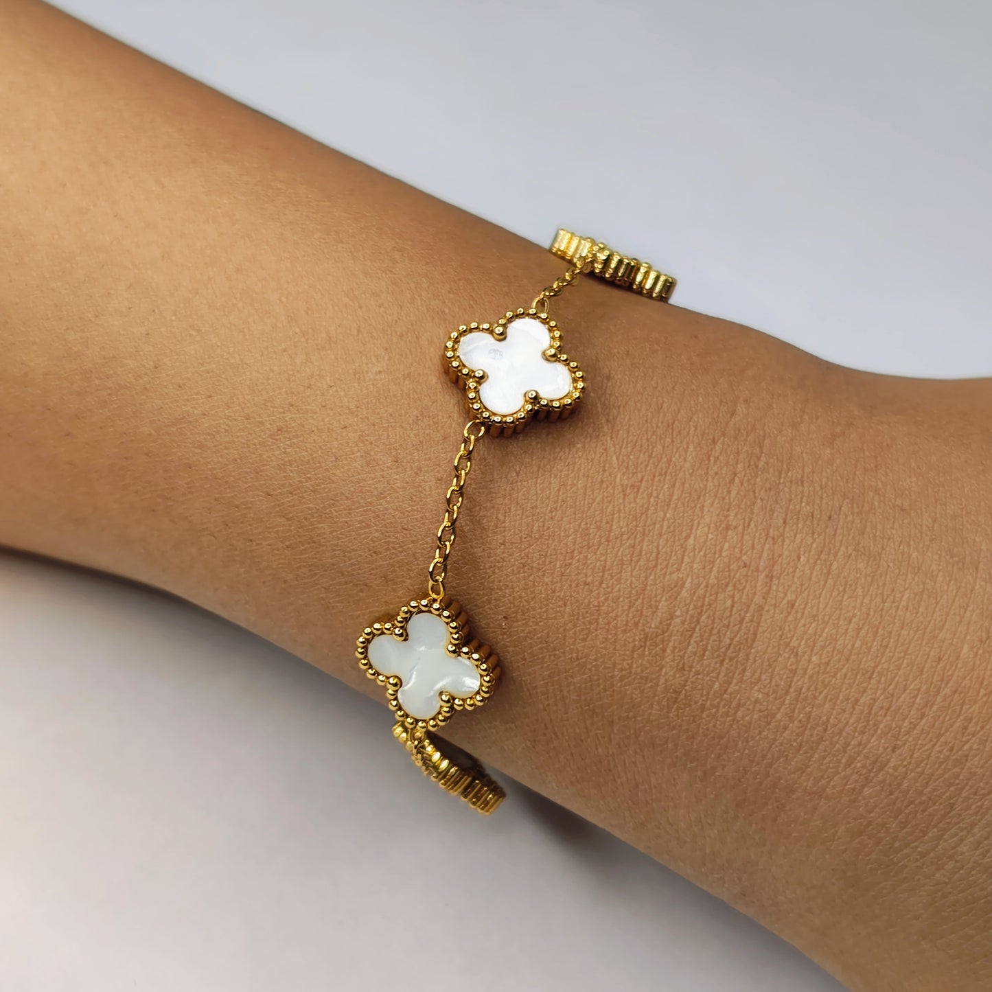 White Clover Bracelet (Anti-Tarnish, Stainless steel )