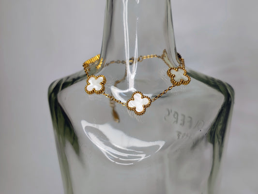 White Clover Bracelet (Anti-Tarnish, Stainless steel )