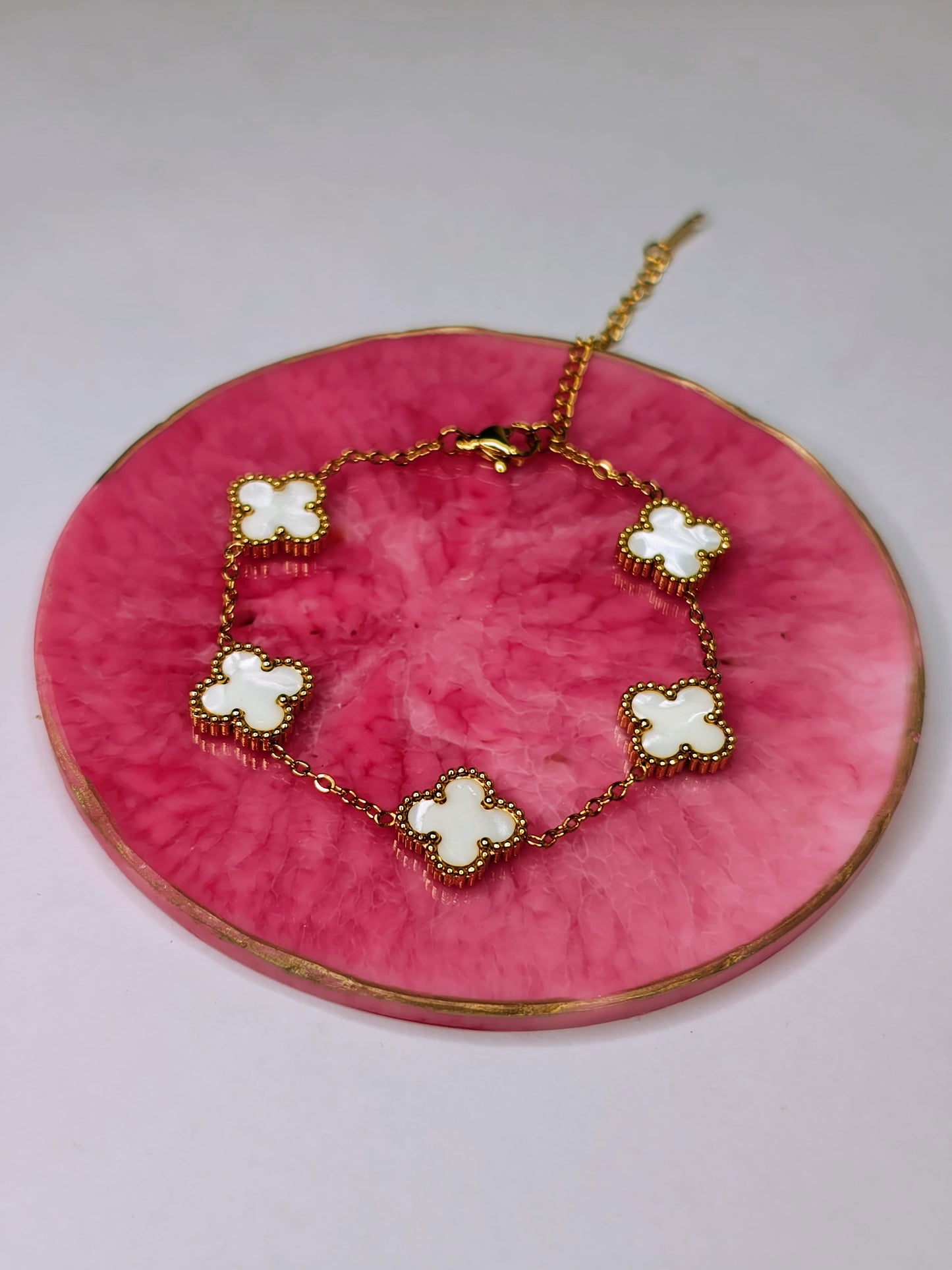 White Clover Bracelet (Anti-Tarnish, Stainless steel )