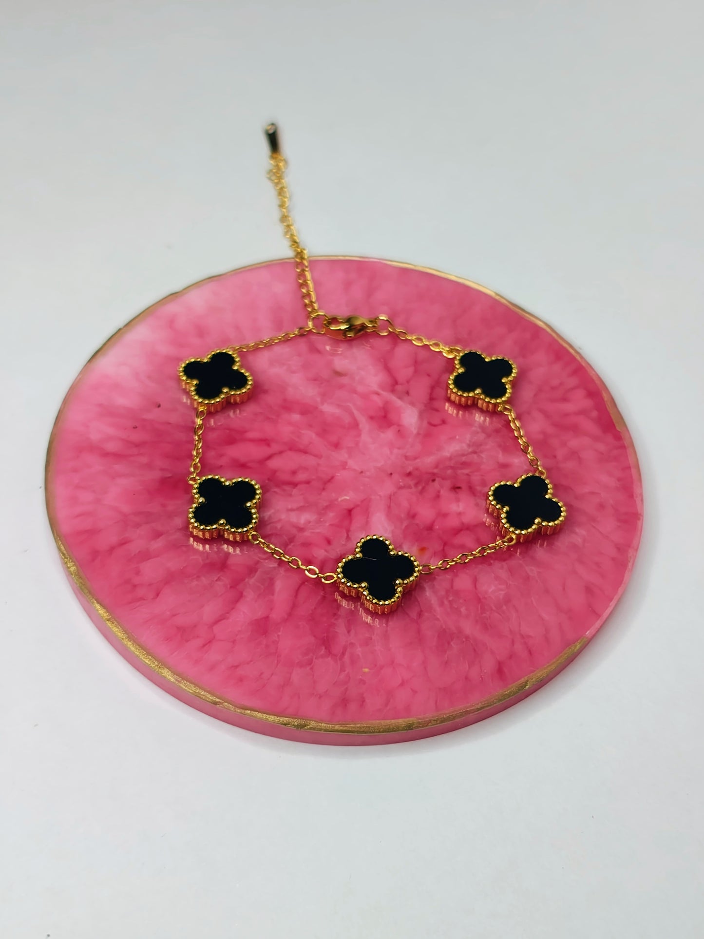 Black Clover Bracelet (Anti-Tarnished, Stainless Steel)