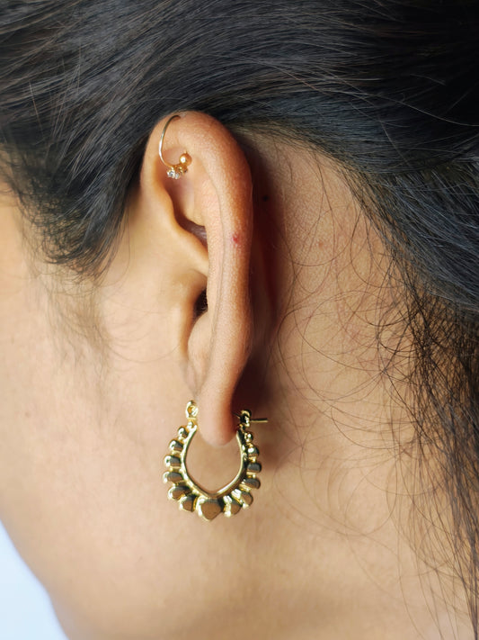 Vintage Heart Hoop (Anti-Tarnish, Stainless Steel 18K Gold Plated)